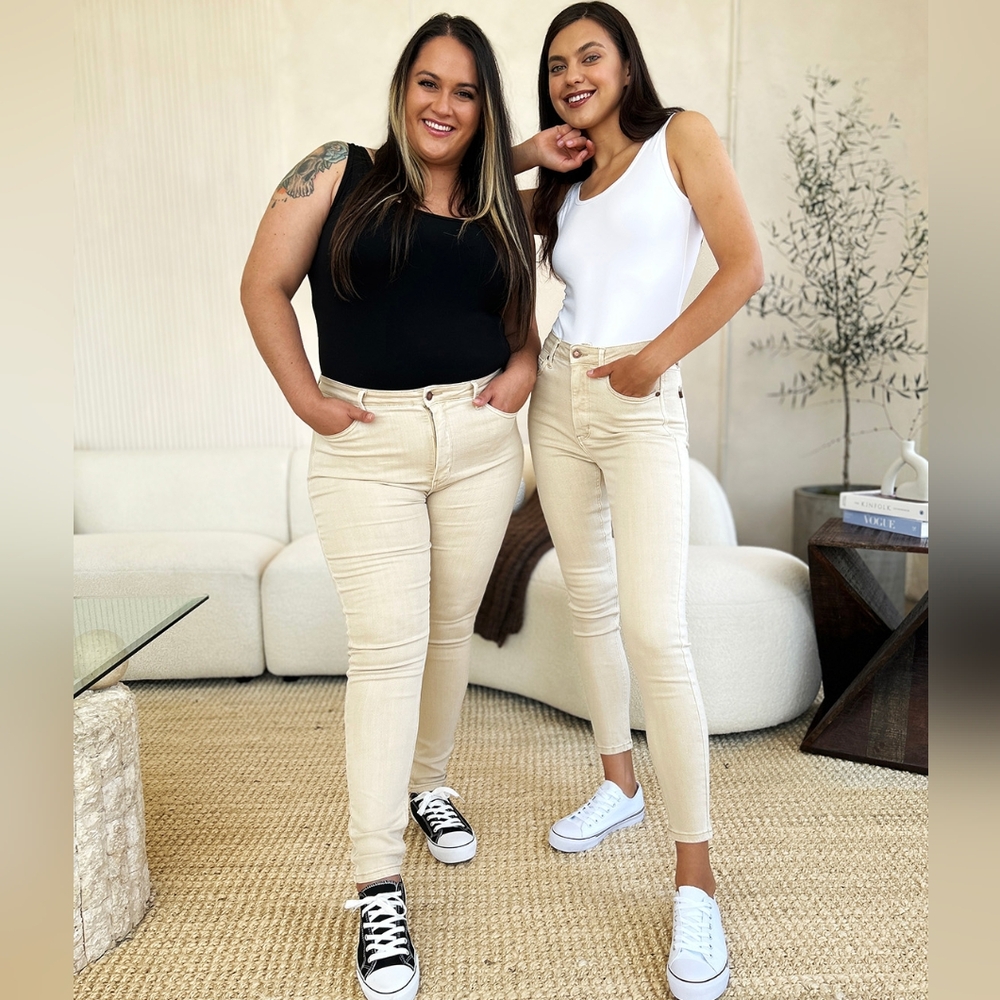 Judy Blue Tummy Control High-Rise Waist Denim Skinny Jean Slim Pants Plus Size - Picture 15 of 16